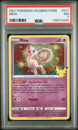 2021 POKEMON CELEBRATIONS #011 MEW PSA 7 - Image 1