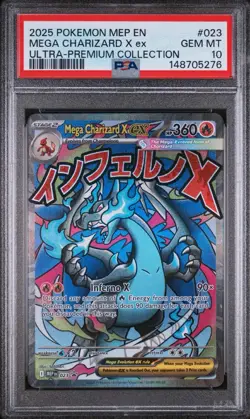 145264211 Mega Charizard X ex 2025 Pokemon MEP Ultra Premium Promo #023 PSA 10 - Image 1