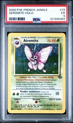 2000 Pokemon FRENCH Unlimited Jungle Aeromite-Venomoth Holo 13/64 PSA 5 EX - Image 1