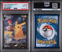 PIKACHU V PSA 10 2022 POKEMON SWORD & SHIELD LOST ORIGIN #TG16/TG30 FA FULL ART - Image 3