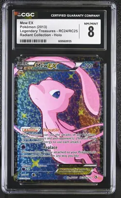 CGC 8 Mew EX Legendary Treasures RC24/RC25 Radiant (Collection) Holo Pokemon - Image 1