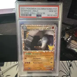 Pokemon Donphan (Prime) 107/123 Celebrations Classic Collection Holo PSA 10 2021 - Image 1