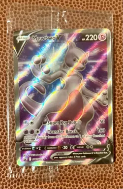 Mewtwo V Pokemon Promo Sealed Black Star TCG Full Art Card - Image 1