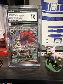 CGC GEM MINT 10 N's Zoroark ex SAR 242/193 MEGA Dream ex M2a Pokemon Card 77 - Image 1