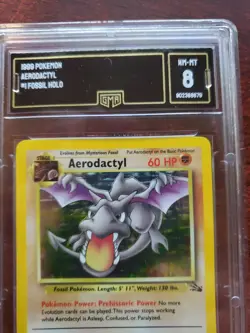 Aerodactyl Fossil Holo Pokemon Card Base WOTC PSA BGS GMA 8 NM - Mint - Image 3