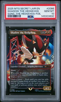 MTG Shadow the Hedgehog FOIL Sonic the Hedgehog Secret Lair 2086 PSA 10 Gem Mint - Image 1