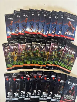 30x Packs Spider-Man, Ninja Turtles, Tarkir Dragonstorm Pack Sealed Magic Lot - Image 3