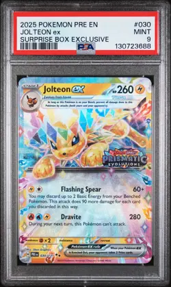 Jolteon Ex Surprise Box Exclusive Pokemon Prismatic Evolutions 030/131 PSA 9 - Image 1
