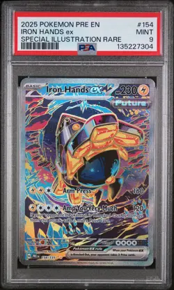 Iron Hands Ex Special Illustration Pokemon Prismatic Evolutions 154/131 PSA 9 - Image 1