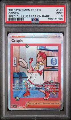 Crispin Special Illustration Rare Pokemon En-Prismatic Evolutions 171/131 PSA 9 - Image 1