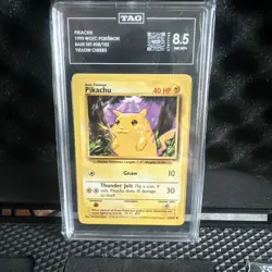 🔥TAG 8.5 - 1999 Base Set Pokemon TCG Pikachu 58/102 - Yellow Cheeks🔥 - Image 1