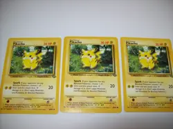x3 Pikachu 60/64 Common WoTC Vintage Jungle Set Pokemon Lot MP Free Shipping - Image 2