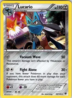Lucario (63) 63/124 XY - Fates Collide Pokemon NM Holo - Image 1