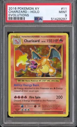 2016 POKEMON XY EVOLUTIONS #11 CHARIZARD-HOLO PSA 9 - Image 1