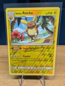 Pokemon TCG Alolan Raichu Reverse Holo Rare 31/111 Sun & Moon: Crimson Invasion - Image 1