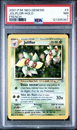 2001 Pokemon FRENCH Unlimited Neo Genesis Joliflor-Bellossom Holo 3/111 PSA 7 NM - Image 1