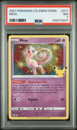 2021 POKEMON CELEBRATIONS #011 MEW PSA 7 - Image 1