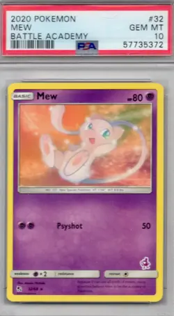 2020 Pokemon Mew Battle Academy Rare #32 PSA 10 Gem Mint - Image 1