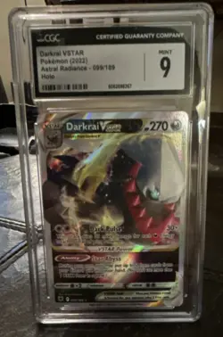 CGC 9 Pokemon Darkrai VSTAR 099/189 Astral Radiance Holo Ultra Rare - Image 1