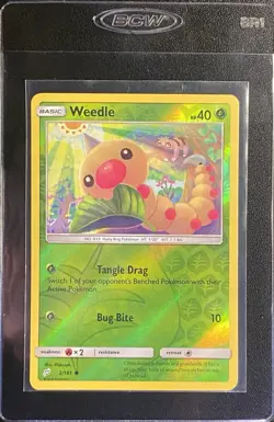 Weedle Reverse Holo Common 2/181 Pokemon TCG Sun & Moon Team UP NM - Image 3