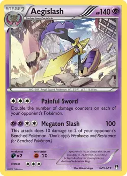 Aegislash BKP 62/122 Pokemon XY - BREAKpoint Holo Rare Holofoil EN LP - Image 1