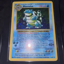 Shadowless Blastoise Unlimited Base Set Pokemon Holo 2/102 - Image 2