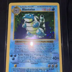 Shadowless Blastoise Unlimited Base Set Pokemon Holo 2/102 - Image 3