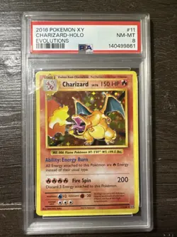 Pokemon Charizard 11/108 Evolutions Holo Rare PSA 8 2016 English TCG - Image 1