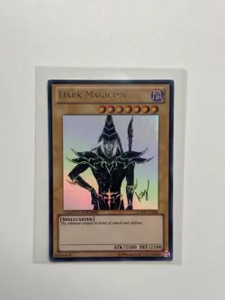 Konami Dark Magician JUMP-EN049 Shonen Jump Promos Ultra Rare Holo Autographed - Image 1