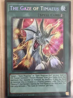 Yu-Gi-Oh TCG Collectibale Card The Gaze Of Timaeus Secret Rare 1st Edition - Image 2
