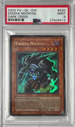 2003 Yu-Gi-Oh! PSA 9 MINT 'Exodia Necross' DCR-020 ~ULTRA RARE~ ERROR -READ DESC - Image 1