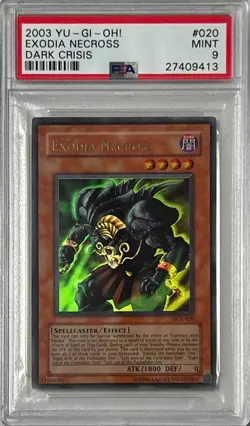 2003 Yu-Gi-Oh! PSA 9 MINT 'Exodia Necross' DCR-020 ~ULTRA RARE~ ERROR -READ DESC - Image 3