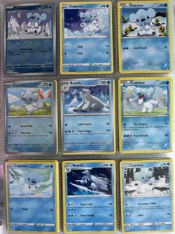 Pokemon Card Species Set Lot - 9x Unique Cards / Cubchoo Family - Image 1