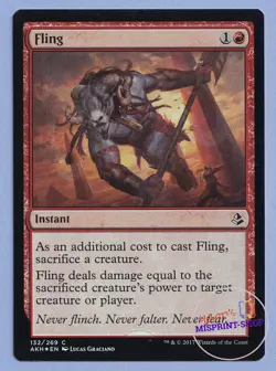 Fling FOIL Mtg MISPRINT. The foil layer is from another card. - Image 1