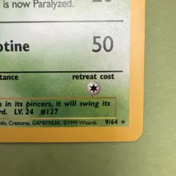 Pokemon TCG Pinsir Jungle Holo Card 1st Edition 9/64 Moderately Played - Image 2