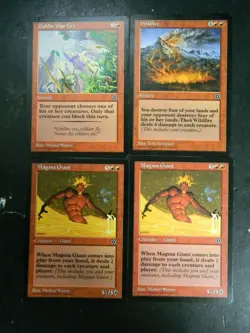 Vintage MTG Portal 2 Lot of (4) Red Uncommon & Rare Cards LP - Excellent - Image 1