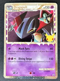 Pokemon TCG Dragapult SWSH132 Black Star Promo Card Standard Size - Image 1