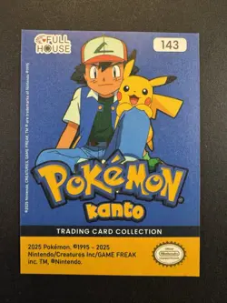 2025 Pokemon Kanto Full House - Rainbow Holo Foil - Laughing Snorlax #143 Card - Image 2