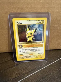 Pokemon Pichu TCG Neo Genesis Holo Rare Card 12/111 Swirl NM - Image 1