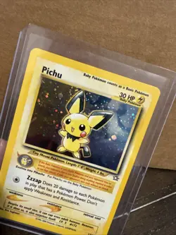 Pokemon Pichu TCG Neo Genesis Holo Rare Card 12/111 Swirl NM - Image 2