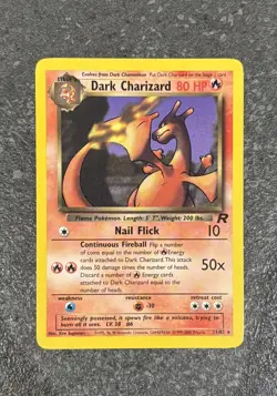 Pokemon TCG WOTC Team Rocket Rare Non-Holo Card 21/82 Dark Charizard LP / NM - Image 1