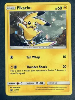 Pikachu SM98 Black Star Holo Promo Card Sun and Moon NM - Image 2