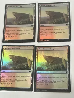 MTG Wind-Scarred Crag Playset Of 4 FOILS Land IKO-258 Magic The Gathering - Image 1