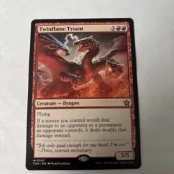Mtg: Twinflame Tyrant Foundations Mythic Red Creature Dragon - Image 1