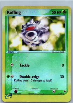 Koffing - 54/109 - Reverse Holo English Pokemon EX Ruby and Sapphire 2003 - Image 1