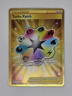 Turbo Patch 200/189 Darkness Ablaze NM Full Art Gold Secret Rare Pokemon Card - Image 1