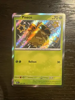 Pokemon Pineco TCG Scarlet & Violet Paldean Fates Holo Shiny Rare Card 099/091 - Image 3