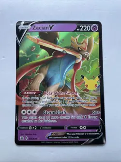 Zacian V 16/25 Ultra Rare Celebrations Pokemon TCG NM - Image 1