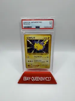 Pokemon Pikachu (2000) Japanese Neo # 025 PSA 7 Graded - Image 1