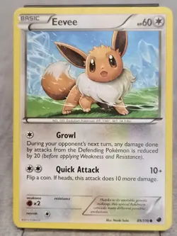 Eevee 89/116 Plasma Freeze Common Pokemon 2013 - Image 1